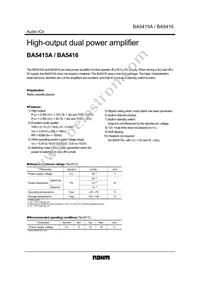 BA5416 Datasheet Cover