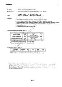 BA7078AF-E2 Datasheet Cover