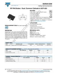 BAR64V-05W-E3-08 Datasheet Cover