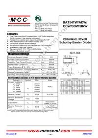 BAT54CDW-TP Datasheet Cover