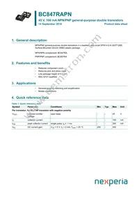 BC847RAPNZ Datasheet Cover