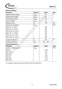 BCR 112T E6327 Datasheet Page 2