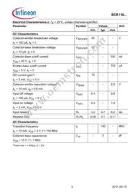BCR 116S H6727 Datasheet Page 3