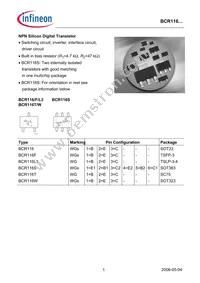 BCR 116T E6327 Datasheet Cover