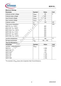 BCR 116T E6327 Datasheet Page 2