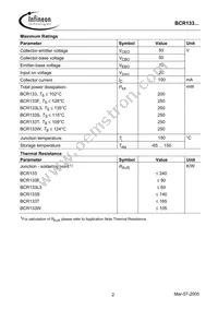 BCR 133T E6327 Datasheet Page 2