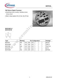BCR 158T E6327 Datasheet Cover