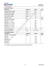 BCR 158T E6327 Datasheet Page 2