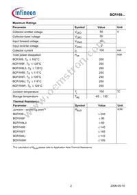 BCR 169T E6327 Datasheet Page 2