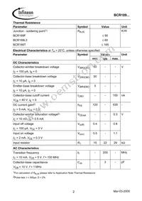 BCR 189T E6327 Datasheet Page 2