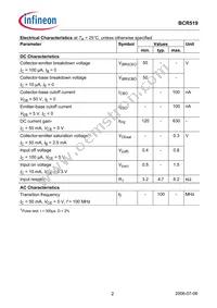 BCR 519 E6327 Datasheet Page 2