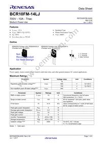 BCR10FM-14LJ#BH0 Datasheet Cover