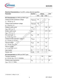 BCR10PNE6327BTSA1 Datasheet Page 2