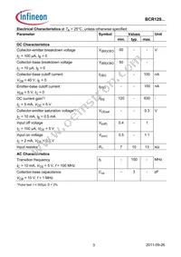 BCR129SE6327HTSA1 Datasheet Page 3