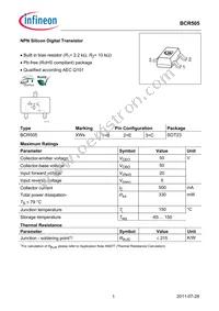 BCR505E6778HTSA1 Datasheet Cover