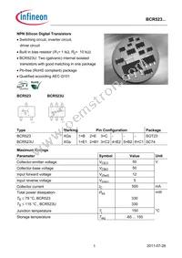 BCR523UE6327HTSA1 Datasheet Cover