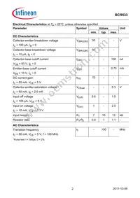 BCR533E6327HTSA1 Datasheet Page 2