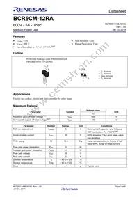 BCR5CM-12RA#BH0 Datasheet Cover