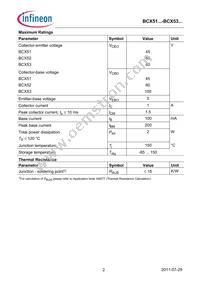 BCX5316E6327HTSA1 Datasheet Page 2