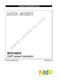 BFG10W/X Datasheet Cover