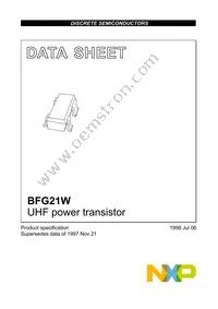 BFG21W Datasheet Cover