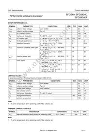 BFG540/XR Datasheet Page 3