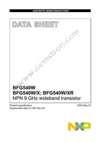 BFG540W/XR Datasheet Cover