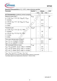 BFP460H6433XTMA1 Datasheet Page 4