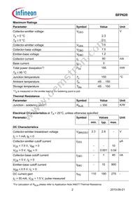 BFP620E7764BTSA1 Datasheet Page 2