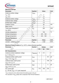 BFP640FE6327 Datasheet Page 2