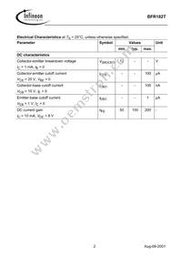 BFR 182T E6327 Datasheet Page 2