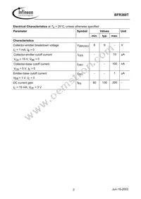 BFR 360T E6327 Datasheet Page 2