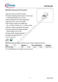 BFR750L3RHE6327XTSA1 Datasheet Cover