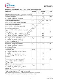 BFR750L3RHE6327XTSA1 Datasheet Page 3