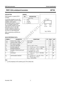 BFT92 Datasheet Page 2
