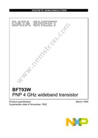 BFT93W Datasheet Cover