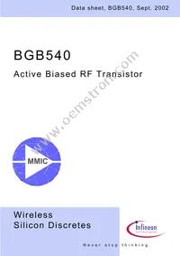 BGB 540 E6327 Datasheet Cover