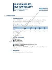 BLF0910H6L500U Datasheet Cover