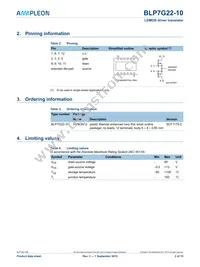 BLP7G22-10 Datasheet Page 2