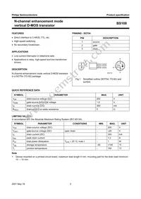 BS108/01 Datasheet Page 2