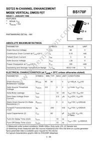 BS170FTC Datasheet Cover