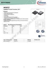 BSC012N06NSATMA1 Datasheet Cover