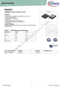 BSC027N10NS5ATMA1 Datasheet Cover