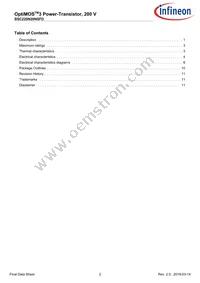 BSC220N20NSFDATMA1 Datasheet Page 2