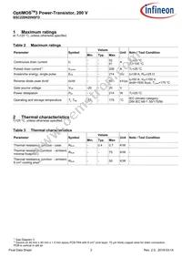 BSC220N20NSFDATMA1 Datasheet Page 3