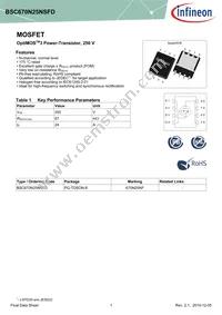 BSC670N25NSFDATMA1 Datasheet Cover