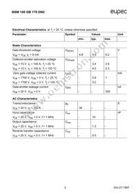 BSM100GB170DN2HOSA1 Datasheet Page 2