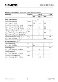 BSM150GB170DN2HOSA1 Datasheet Page 2