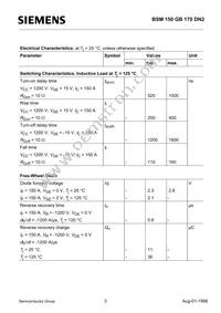 BSM150GB170DN2HOSA1 Datasheet Page 3