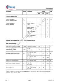 BSO130P03SNTMA1 Datasheet Page 2